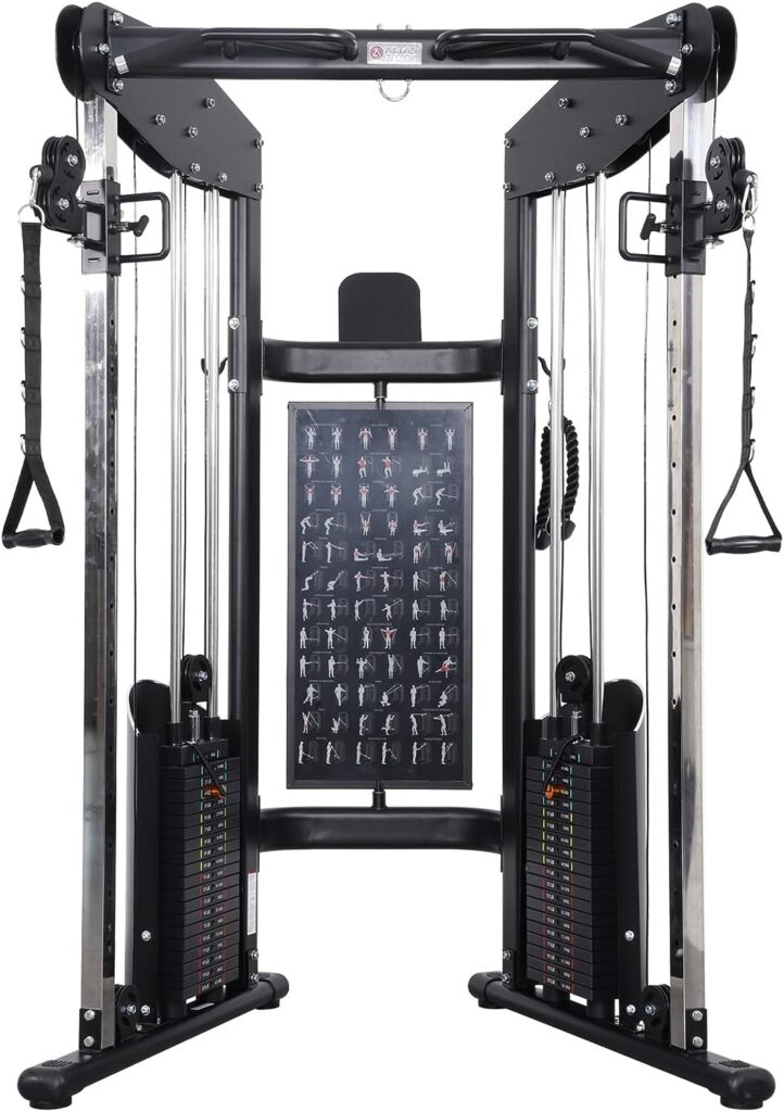 ALTAS Strength 3073 Function Home Gym Machine Pulley System Trainer Exercise Light Commercial Fitness Equipment 2000 Lbs Cable Included Accessories