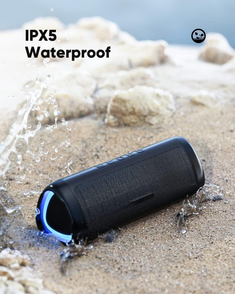 Bluetooth Speaker, IPX5 Waterproof Speaker with HD Sound, Up to 24H Playtime, TWS Pairing, BT5.3, Portable Wireless Speakers for Home/Party/Outdoor/Beach, Electronic Gadgets, Birthday Gift (Black)