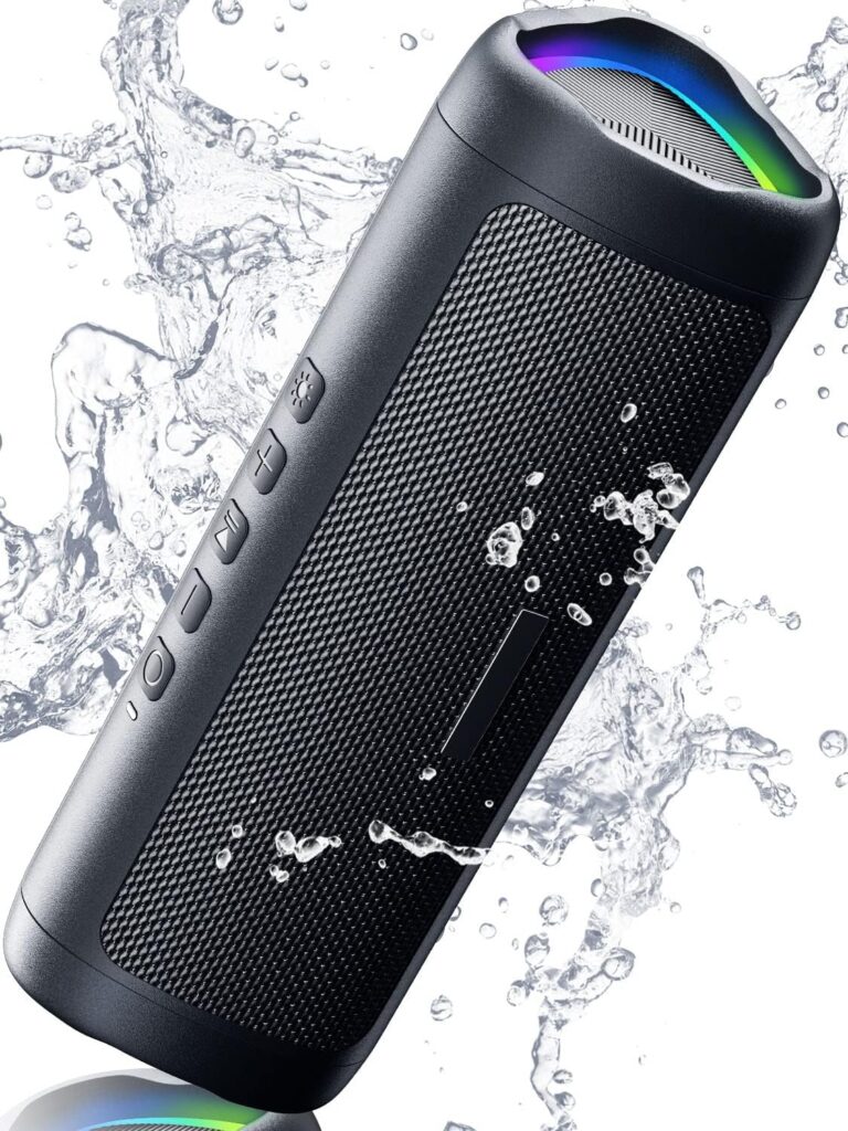 Bluetooth Speaker, IPX5 Waterproof Speaker with HD Sound, Up to 24H Playtime, TWS Pairing, BT5.3, Portable Wireless Speakers for Home/Party/Outdoor/Beach, Electronic Gadgets, Birthday Gift (Black)