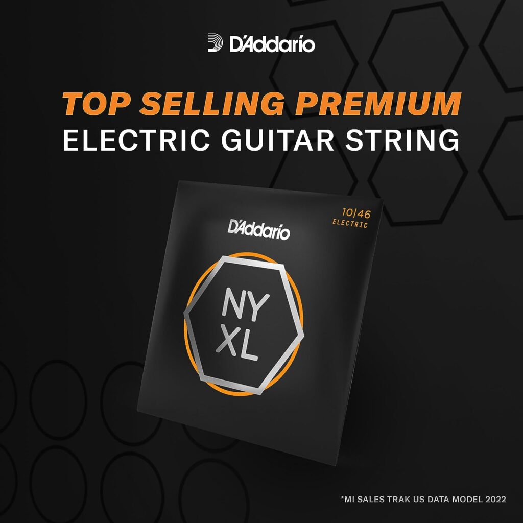 DAddario Guitar Strings - NYXL Electric Guitar Strings - NYXL1046 - Unrivaled Strength, Tuning Stability, Enhanced Mid-Range - For 6 String Guitars - 10-46 Regular Light