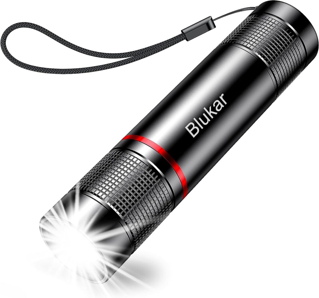 LED Flashlight Rechargeable, Blukar 2000L Super Bright Adjustable Focus Handheld Flashlights, 4 Lighting Modes, Waterproof Pocket Size Torch for Camping, Hiking, Outdoor, Emergency (K9132)