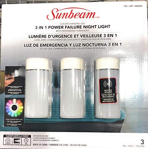 Sunbeam 3 in 1 Power Failure Night Light with Integrated Flashlight
