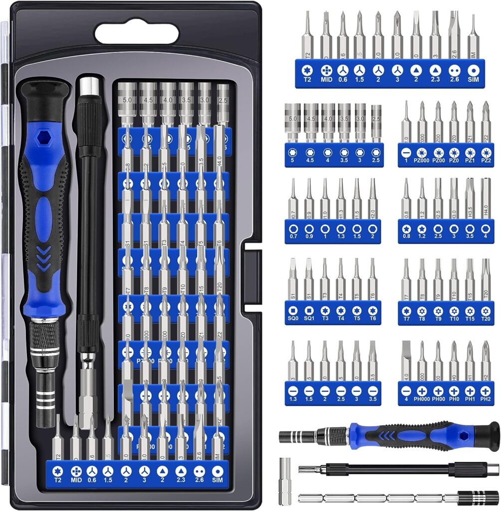 XOOL 62 in 1 Precision Screwdriver Kit, Electronics Repair Tool Kit, Magnetic Driver Kit with Flexible Shaft, Extension Rod for Mobile Phone, Smartphone, Game Console, PC, Tablet